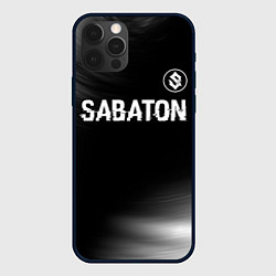 Чехол для iPhone 12 Pro Sabaton glitch на темном фоне: символ сверху, цвет: 3D-черный