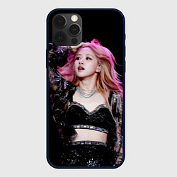 Чехол для iPhone 12 Pro Blackpink Rose Pink hair, цвет: 3D-черный