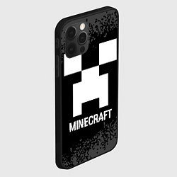 Чехол для iPhone 12 Pro Minecraft glitch на темном фоне, цвет: 3D-черный — фото 2