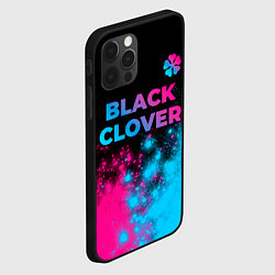 Чехол для iPhone 12 Pro Black Clover - neon gradient: символ сверху, цвет: 3D-черный — фото 2