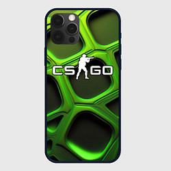 Чехол iPhone 12 Pro CS GO объемные зеленые соты