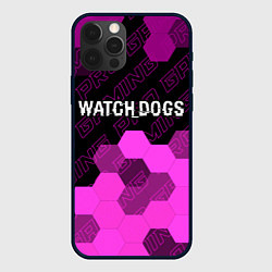 Чехол для iPhone 12 Pro Watch Dogs pro gaming: символ сверху, цвет: 3D-черный