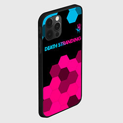 Чехол для iPhone 12 Pro Death Stranding - neon gradient: символ сверху, цвет: 3D-черный — фото 2