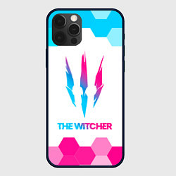 Чехол для iPhone 12 Pro The Witcher neon gradient style, цвет: 3D-черный