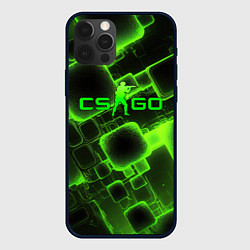 Чехол для iPhone 12 Pro CS GO зеленые кислотные плиты, цвет: 3D-черный