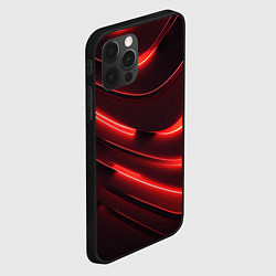 Чехол для iPhone 12 Pro Красный неон абстракция, цвет: 3D-черный — фото 2