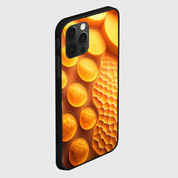 Чехол для iPhone 12 Pro Оранжевые круглые плиты, цвет: 3D-черный — фото 2