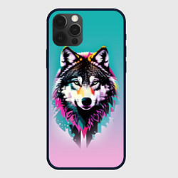 Чехол для iPhone 12 Pro Волчья морда - поп-арт, цвет: 3D-черный