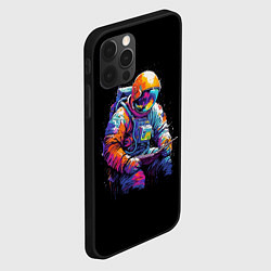 Чехол для iPhone 12 Pro Читающий космонавт, цвет: 3D-черный — фото 2