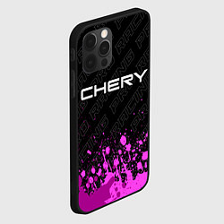 Чехол для iPhone 12 Pro Chery pro racing: символ сверху, цвет: 3D-черный — фото 2