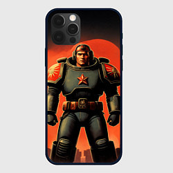Чехол для iPhone 12 Pro Космический десантник ретро, цвет: 3D-черный