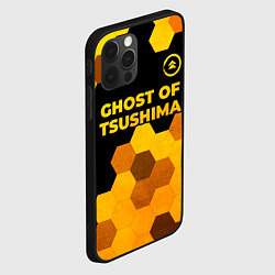 Чехол для iPhone 12 Pro Ghost of Tsushima - gold gradient: символ сверху, цвет: 3D-черный — фото 2