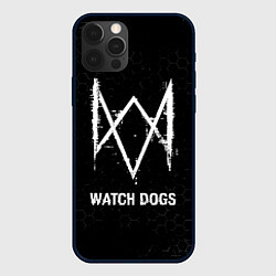 Чехол для iPhone 12 Pro Watch Dogs glitch на темном фоне, цвет: 3D-черный