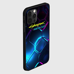 Чехол для iPhone 12 Pro Neon cyberpunk logo, цвет: 3D-черный — фото 2