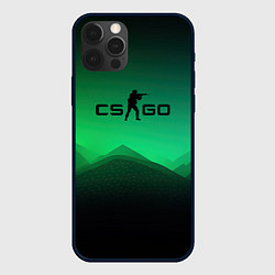 Чехол для iPhone 12 Pro CS GO green black background, цвет: 3D-черный