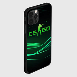 Чехол для iPhone 12 Pro CS GO green logo, цвет: 3D-черный — фото 2