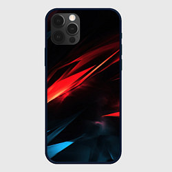 Чехол для iPhone 12 Pro Red black abstract, цвет: 3D-черный