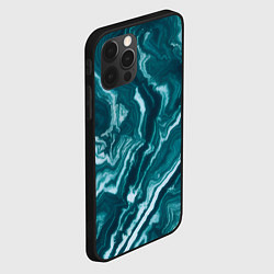 Чехол для iPhone 12 Pro Текстура зелёного малахита, цвет: 3D-черный — фото 2