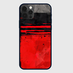 Чехол для iPhone 12 Pro Black red texture, цвет: 3D-черный