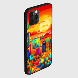 Чехол для iPhone 12 Pro Мексиканский янтарный закат в пустыне, цвет: 3D-черный — фото 2