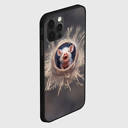 Чехол для iPhone 12 Pro Мордочка забавного поросёнка, цвет: 3D-черный — фото 2