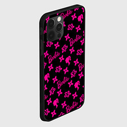 Чехол для iPhone 12 Pro Барби паттерн черно-розовый, цвет: 3D-черный — фото 2