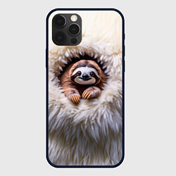 Чехол для iPhone 12 Pro Ленивец в меху, цвет: 3D-черный