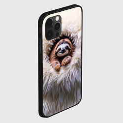 Чехол для iPhone 12 Pro Ленивец в меху, цвет: 3D-черный — фото 2