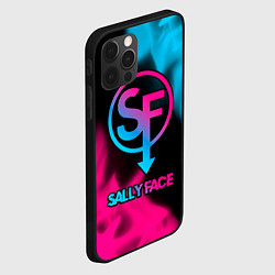 Чехол для iPhone 12 Pro Sally Face - neon gradient, цвет: 3D-черный — фото 2