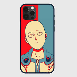 Чехол для iPhone 12 Pro Saitama hero face, цвет: 3D-черный