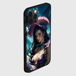 Чехол для iPhone 12 Pro Девушка фэнтази с фиолетовыми волосами, цвет: 3D-черный — фото 2