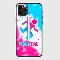 Чехол для iPhone 12 Pro Portal neon gradient style, цвет: 3D-черный