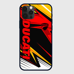 Чехол для iPhone 12 Pro Ducati - red uniform, цвет: 3D-черный