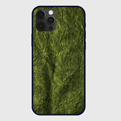 Чехол для iPhone 12 Pro Мятая зеленая ткань, цвет: 3D-черный