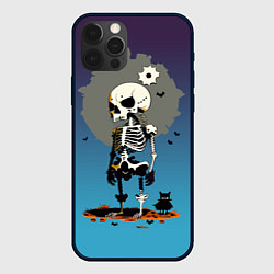 Чехол для iPhone 12 Pro Funny skeleton - neural network - halloween, цвет: 3D-черный