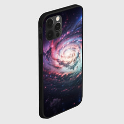 Чехол для iPhone 12 Pro Спиральная галактика в космосе, цвет: 3D-черный — фото 2