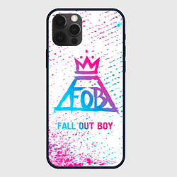Чехол для iPhone 12 Pro Fall Out Boy neon gradient style, цвет: 3D-черный