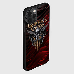 Чехол для iPhone 12 Pro Baldurs Gate 3 logo dark red black, цвет: 3D-черный — фото 2