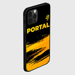 Чехол для iPhone 12 Pro Portal - gold gradient: символ сверху, цвет: 3D-черный — фото 2