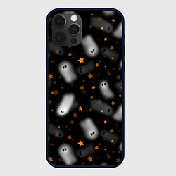 Чехол для iPhone 12 Pro Милые привидения - паттерн, цвет: 3D-черный