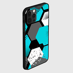 Чехол для iPhone 12 Pro Шестиугольники абстрактный фон, цвет: 3D-черный — фото 2