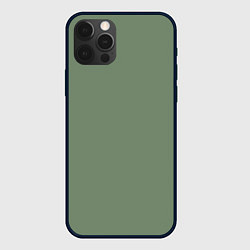 Чехол для iPhone 12 Pro Защитный хаки, цвет: 3D-черный