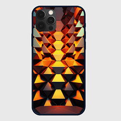 Чехол для iPhone 12 Pro Объемные кубы полигон, цвет: 3D-черный