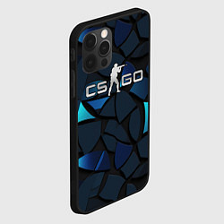 Чехол для iPhone 12 Pro CS GO blue black elements, цвет: 3D-черный — фото 2