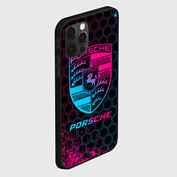 Чехол для iPhone 12 Pro Porsche - neon gradient, цвет: 3D-черный — фото 2