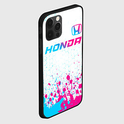 Чехол для iPhone 12 Pro Honda neon gradient style: символ сверху, цвет: 3D-черный — фото 2