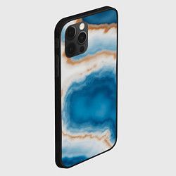 Чехол для iPhone 12 Pro Волна голубого агата, цвет: 3D-черный — фото 2