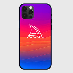Чехол для iPhone 12 Pro Midjourney Логотип с фоном, цвет: 3D-черный