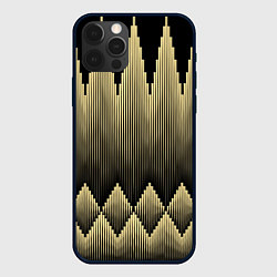 Чехол для iPhone 12 Pro Золотые ромбы на черном, цвет: 3D-черный