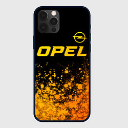 Чехол для iPhone 12 Pro Opel - gold gradient: символ сверху, цвет: 3D-черный